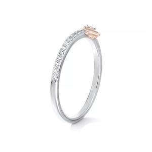 Bague de fiançailles de mariage Cvd Lab Grown avec or blanc massif 14 k VVS Clarity DEF Color Man Made Diamond Ring Direct From India - Product Image 3