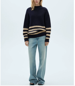 Pull à capuche en coton surdimensionné à col ras du cou Sweat-shirt à doublure de sueur avec broderie et logo personnalisé pour femmes - Product Image 1