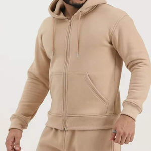 Sudadera con capucha y cremallera de tela suave para hombre, cómoda con cremallera completa Sudadera con capucha, sudadera con capucha de moda informal, ropa deportiva, sudaderas con capucha lisas - Product Image 1