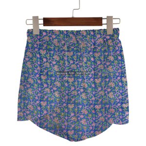 Shorts de Algodón con Estampado Sanganeri para Mujer, Ropa de Verano, Shorts Cruzados con Estampado de Bloques de Algodón, Colección Playa para Chicas, Estilo Baby Doll - Product Image 2