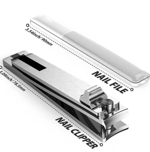 Cortaúñas de gran tamaño para el cuidado personal, esmalte de espejo, diseño personalizado, cortaúñas de acero inoxidable plateado para belleza de ANAAIF - Product Image 3