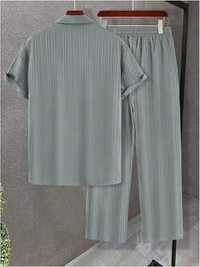 Nouveauté : Ensemble décontracté de pantalon de plage à manches courtes, style vacances d'été, tendance, chemises amples et élégantes, ensembles 2 pièces - Product Image 3