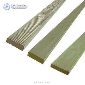 SAK WoodWorks CCA处理的白色北松云杉铺面/开槽铺面/倒角木板