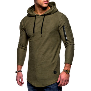 Sweat à capuche vierge pour homme avec logo personnalisé OEM, broderie ou impression de logo, 100 % coton, coupe ajustée, ourlet incurvé, pour la gym et la mode - Product Image 5