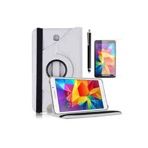 Netzy 360 Degree Rotating Stand <b>Tablet</b> Case Protective PU Leather and TPU Material for <b>Samsung</b> for <b>Galaxy</b> Tab <b>4</b> 7.0 T230 White - Product Image 1