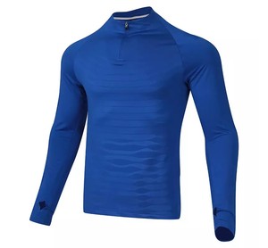 Traje de correr de manga larga de diseño personalizado para hombre Sudadera con cremallera de secado rápido 1/4 con logotipo Sudadera con capucha deportiva de invierno teñida lisa - Product Image 5