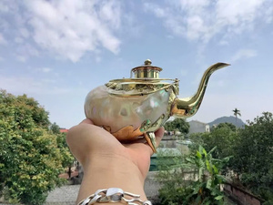 Copa de vino de concha marina única-Copa de concha costera hecha a mano para decoración de playa de Vietnam - Product Image 6