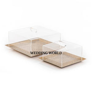 Plateau à chocolat carré avec couvercle en acrylique Meilleure vente Nouveau plateau à chocolat Plateau à chocolat fantaisie le plus vendu - Product Image 1