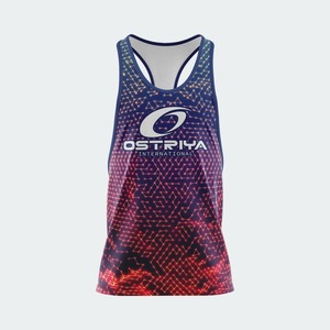 Men's Fitness Tank Top-Woven O-Neck Breathable & Quick Dry 100% Polyester Heat Transfer Printing Front <b>Logo</b> Available All Sizes - Product Image 2