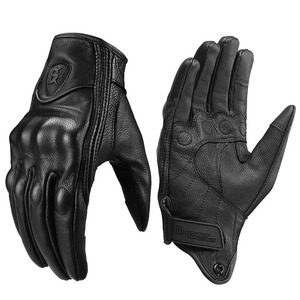 Gants de motocross en cuir de chèvre véritable pour l'hiver, chauds, imperméables et compatibles avec l'écran tactile, protection sportive - Product Image 3