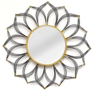 Miroir mural rond élégant et moderne avec cadre en métal doré, design artisanal, taille et couleur personnalisables pour hôtel et décoration murale - Product Image 6