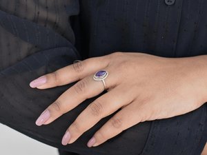 Anillo de marquesa de amatista, joyería de piedras preciosas moradas hechas a mano de Plata de Ley 925, anillo de declaración para mujer, anillo de plata bohemio, regalo para ella - Product Image 6