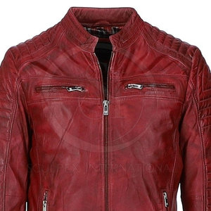 Veste en cuir de vache décontractée, respirante, coupe-vent, imperméable, écologique, mode urbaine, grande taille, col montant, hiver - Product Image 5