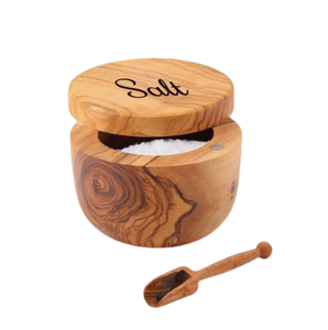 Juego de Azucareros de madera de mango artesanal, características sostenibles, utensilios de cocina de boda, juego de cuencos redondos para sal y pimienta - Product Image 1