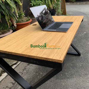 XBamboo BFXB002-120x60cm <b>Computer</b> <b>Desk</b> Iron <b>Stand</b> Easy Assembly - Product Image 4