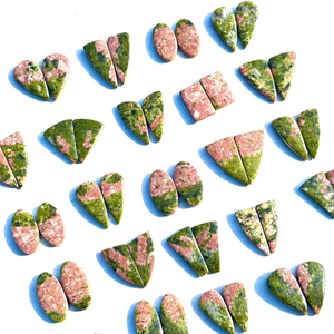 Vente en gros Unakite Cabochon Paire de pierres précieuses Paires assorties naturelles pour boucles d'oreilles et fabrication de bijoux - Product Image 1