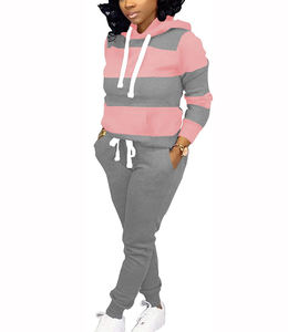 Conjuntos Deportivos Casuales para Mujer, Sudadera con Capucha y Pantalones de Felpa con Borlas, Ropa Deportiva para Entrenamiento, Chándal con Logotipo Personalizado - Product Image 1