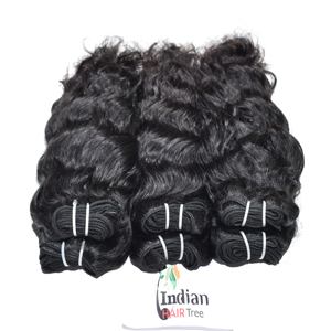 100% Remy Indian Temple Human Hair Bundles Wavy Manufactures <b>Cheap</b> Wholesale Price Natural Black Color Double Drawn <b>Extensions</b> - Product Image 1