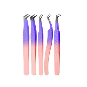 แหนบต่อขนตาสแตนเลสออกแบบโลโก้ได้ตามที่ต้องการเครื่องมือด้านความงามที่จับเพชร - Product Image 1