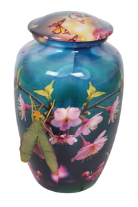 Urne funéraire en plastique ABS en marbre vert de haute qualité fournitures funéraires classiques pour cendres adultes fini coloré - Product Image 3