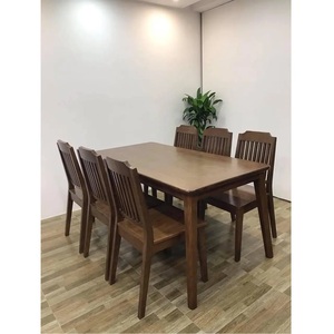Vente en gros de matériel en bois taille personnalisée ensemble de table de dîner traditionnel de haute qualité en forme de rectangle exportation depuis le Vietnam - Product Image 3