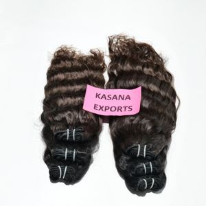 เครื่องต่อผมมนุษย์แบบไม่ผ่านกระบวนการผมมนุษย์ทำจากธรรมชาติ100% ไม่ผ่านกระบวนการผมชาวอินเดียทรงลึก - Product Image 5