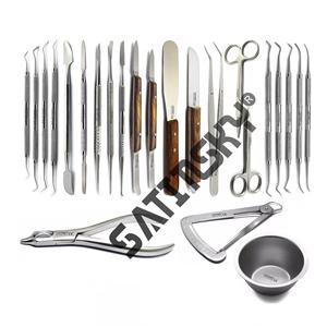 Instruments de laboratoire dentaire Ensemble de 18 instruments médicaux chirurgicaux pour cire et modelage - Product Image 2