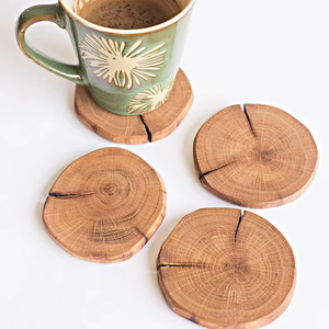 Stylish Wooden <b>Coaster</b> <b>Set</b> Crafted For Modern Homes And Beautiful Tabletop Protection With Natural Wood Texture Design - Product Image 1
