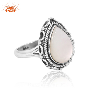 Best Quality 925 Sterling <b>Silver</b> Natural Mother Of Pearl Gemstone <b>Ring</b> For Women Gift For Her Custom Jewelry Manufacturer - Product Image 2