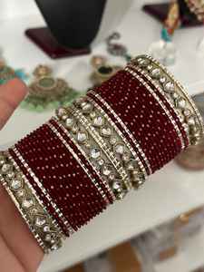 Faible MOQ, ensembles de bracelets Churi pour femmes, style élégant, fabrication artisanale indienne, plaqué argent, perles tendance, géométrique haut de gamme, mariage - Product Image 3
