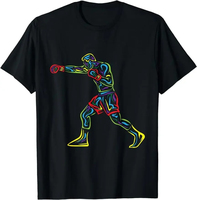 T-shirts unis de boxe de haute qualité respirant 100% coton dernière conception t-shirts de boxe à manches courtes personnaliser les vêtements de combat
