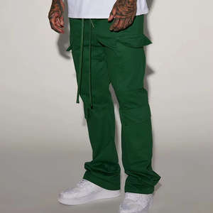OEM nueva llegada de los hombres Slim Fit Casual Cargo Jogger pantalones personalizados rectos lavados bolsillos laterales tela de lona de secado rápido transpirable - Product Image 5
