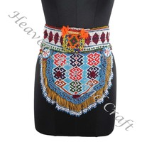 BB001 Banjara Ceintures en tissu perlé faites à la main Vintage Old Banjara Kutchi Ceintures pour danseuses du ventre Belles ceintures d'Inde