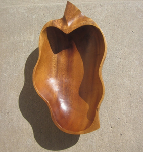 Bol en bois élégant de qualité supérieure fabriqué à la main en forme de papaye meilleur prix bol de service à dessert - Product Image 6
