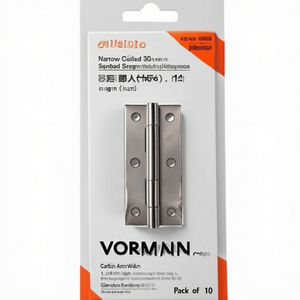 Charnière en acier inoxydable à bord roulé étroit, hauteur 60 mm, largeur 34 mm, épaisseur 1,2 mm, VORMANN, lot de 10 - Product Image 3
