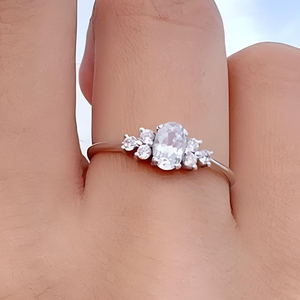 IGI certificado CVD HPHT Fancy Lab Grown creado anillo de compromiso de Diamante Azul 14K anillos de oro blanco joyería de mujer - Product Image 1