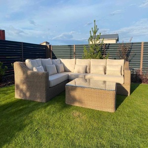 Stylish Outdoor L-Shaped PE Rattan Wicker Patio Furniture Set Comfortable Sofa <b>Cushions</b> for Courtyards Restaurants Parks - Product Image 5