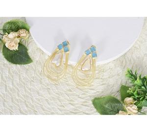 ต่างหูโอเชียนลูป ดีไซน์ที่ได้แรงบันดาลใจจากทะเล เครื่องประดับสไตล์ชายทะเลสำหรับผู้หญิง เหมาะสำหรับทุกวันและโอกาสพิเศษ - Product Image 1