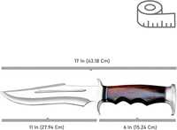 Couteau de chasse à lame fixe en acier D2, bord partiellement dentelé, manche en bois de rose, fourreau en cuir, outil de survie durable, garantie 1 an