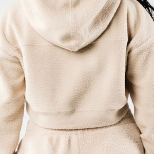 Sudadera con capucha de forro polar personalizada para mujer, con cuello alto, bolsillo lateral, manga larga, estilo casual, con cremallera y bolsillos. - Product Image 5