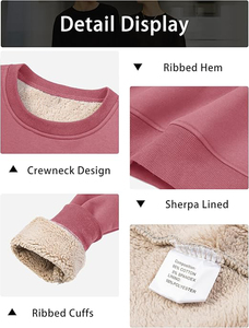 Bán Buôn Rts Người Đàn Ông Của Ấm Sherpa Lót Lông Cừu Áo Mùa Đông Dày Dệt Kim Crewneck Áo Thun Nhiệt Giản Dị Cơ Bản Tops - Product Image 6