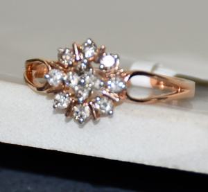 Bague exclusive en or massif 14K et 18K avec de véritables diamants naturels certifiés bijoux fins - Product Image 2