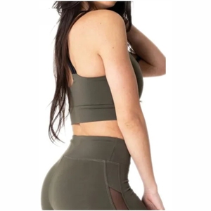 2026 New Style Front <b>Padded</b> High Quality Quick Dry Breathable Gym Yoga Sports Bra for Women Polyester Spandex Solid Pattern - Product Image 3