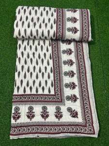 Hand Quilted 100% Cotton Modern Eco-Friendly Hand Block Printed Reversible <b>Quilt</b> Jaipur Rajai Bedding Throw Factory Price - Product Image 4
