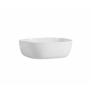 Lavabo carré en céramique blanche de 42 cm pour comptoir - Product Image 2