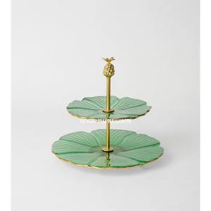 Travail martelé nouveau support de gâteau rond élégant 2 niveaux grande taille métal laiton affichage de mariage organisateur de gâteau pour l'utilisation des fêtes - Product Image 2