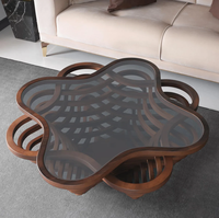 Mesa de centro de madera maciza de calidad superior al por mayor para la decoración del hogar de la sala de estar con estante de almacenamiento disponible