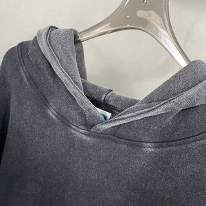 เสื้อผ้าผู้ชายทรงปกติ ผ้าฝรั่งเศสเทอร์รี่ 100% ผ้าฝ้าย ย้อมสีพื้น ลุควินเทจ ทำสีซีดแบบฟอกกรด ผ้าหนา ซีดจางจากแสงแดด เหมาะสำหรับฤดูหนาว - Product Image 3