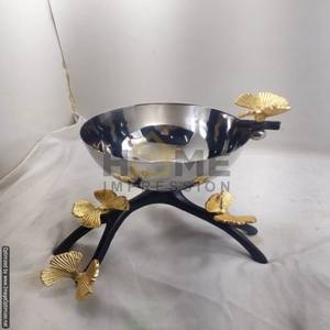 Nouveaux bols de service en métal de luxe, motif papillon et Ginkgo, dorés, design antique, vente en gros, best-seller - Product Image 6