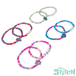 Set de Pulseras de la Amistad con Cuentas de Stitch Licenciadas al por Mayor para Niñas, Paquete de 8 Pulseras Elásticas para Mejores Amigas, Accesorios de Joyería Lindos - Product Image 1